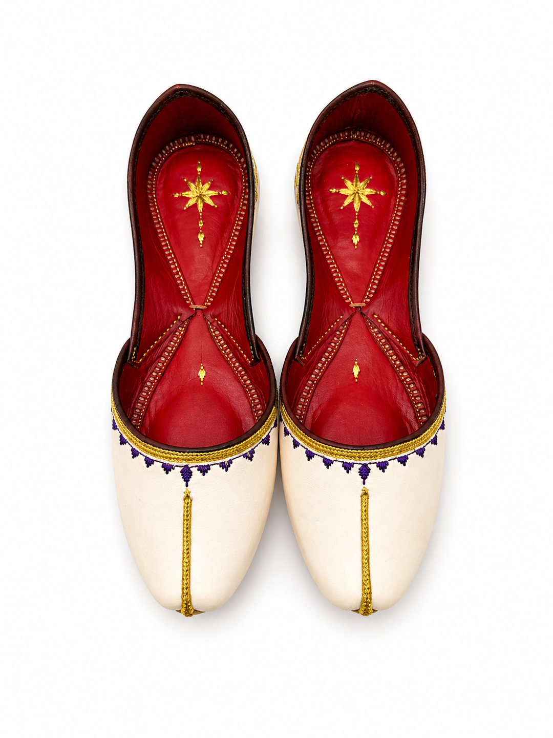 Handcrafted Embroidered Khussa – White Royal
