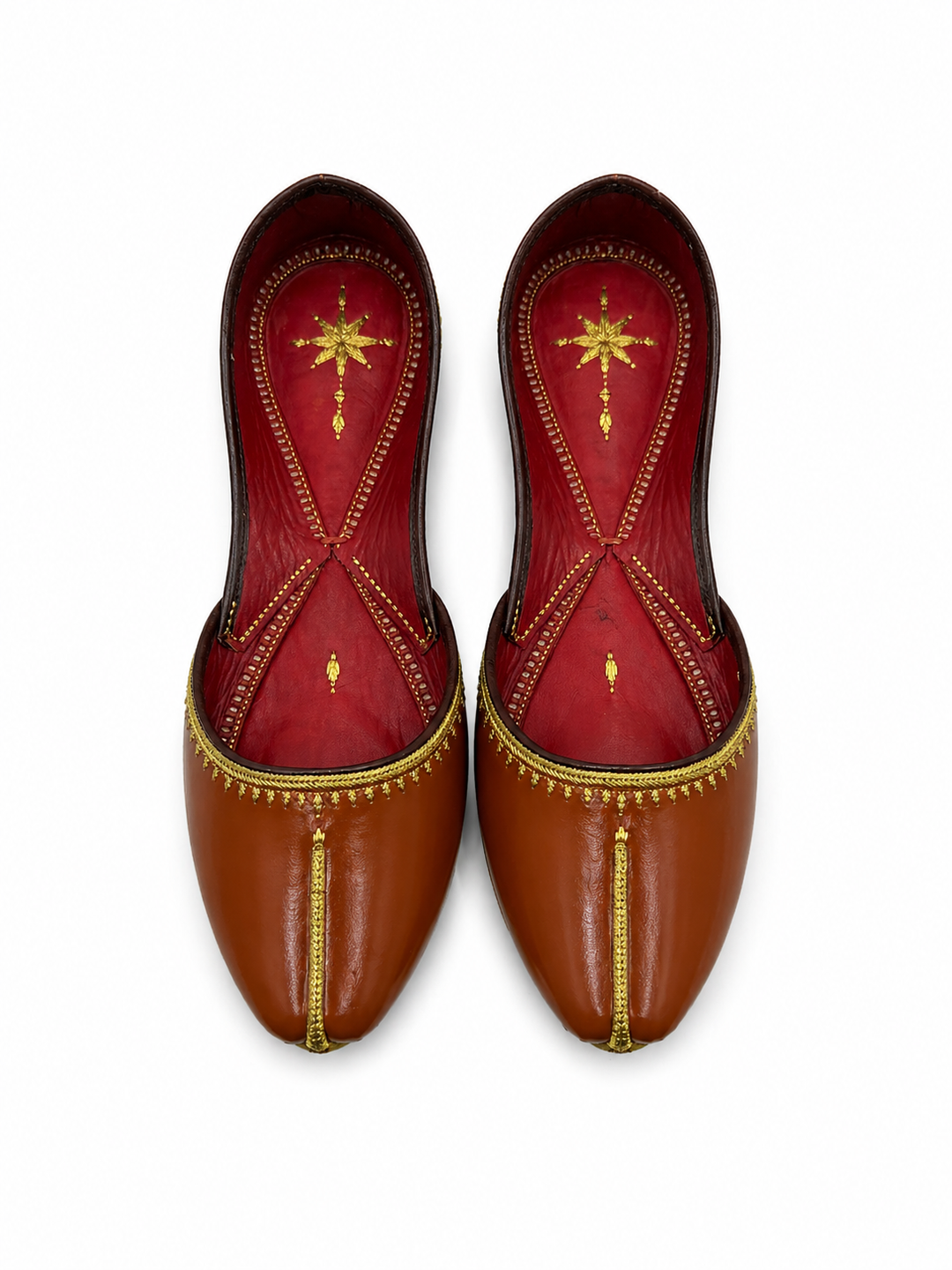 Tan Brown Gold Zardozi Jutti – Ladies Royal Edition