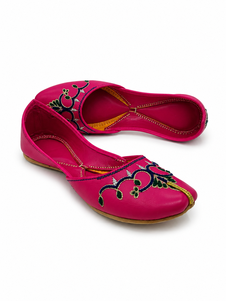 Hot Pink Navy Blue Vine Jutti – Ladies Premium Flat
