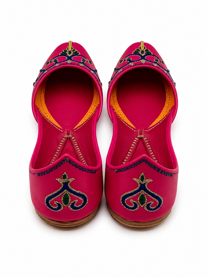 Hot Pink Navy Blue Vine Jutti – Ladies Premium Flat