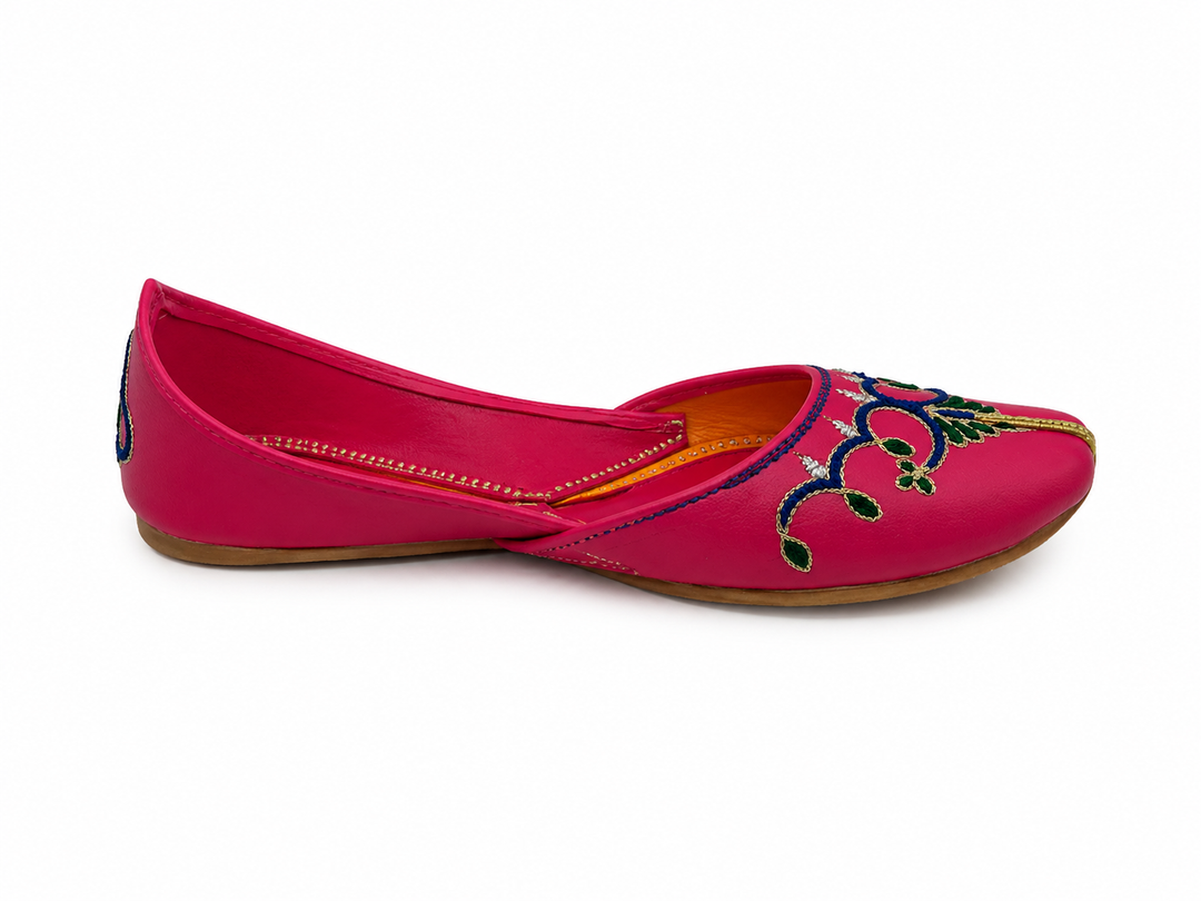 Hot Pink Navy Blue Vine Jutti – Ladies Premium Flat