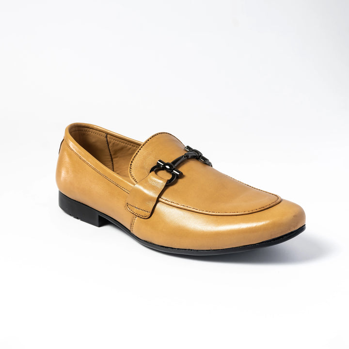 Men's Camel Leather Horsebit Loafers