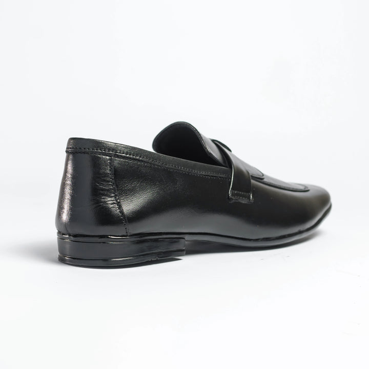 Men's Black Leather Penny Loafers