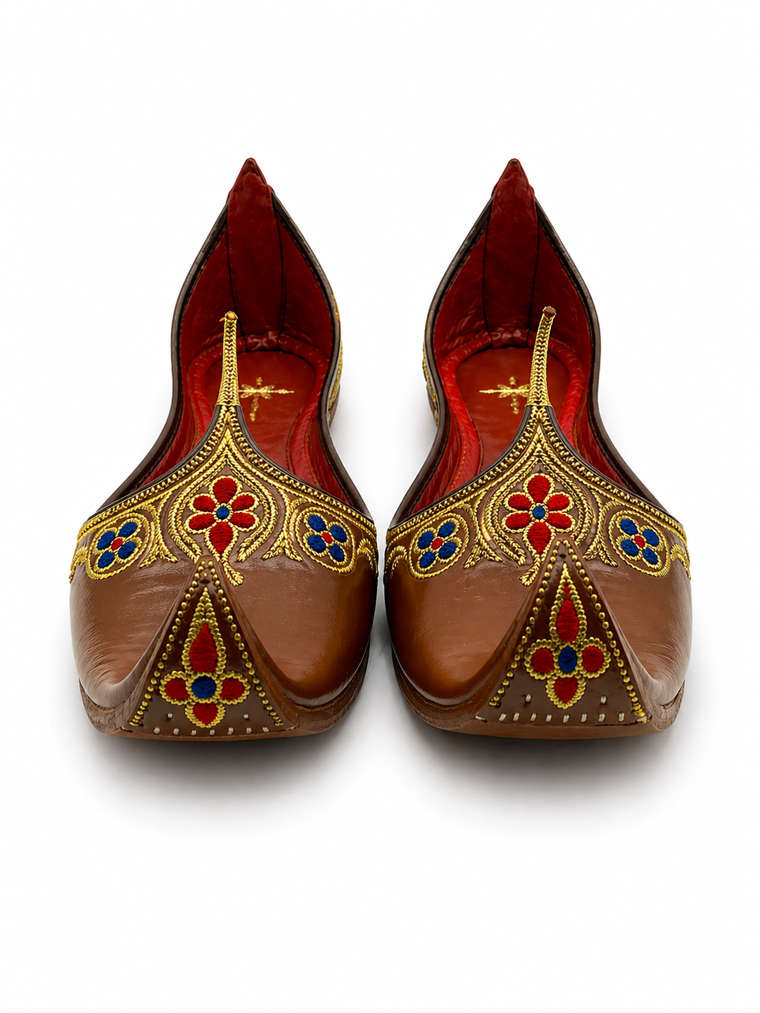 Brown Royal Mughal Khussa – Gold Zardozi Edition