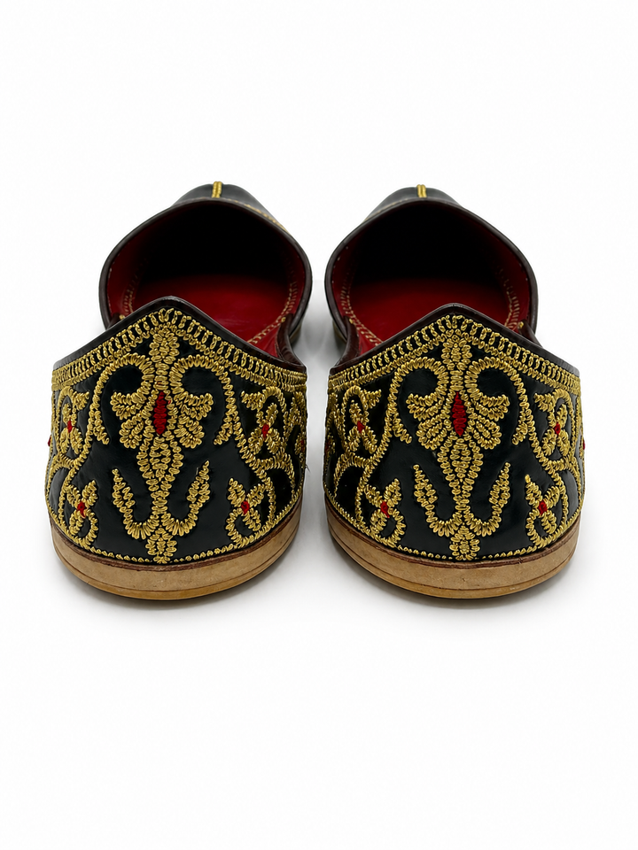 Black Gold Zardozi Khussa – Premium Handcrafted
