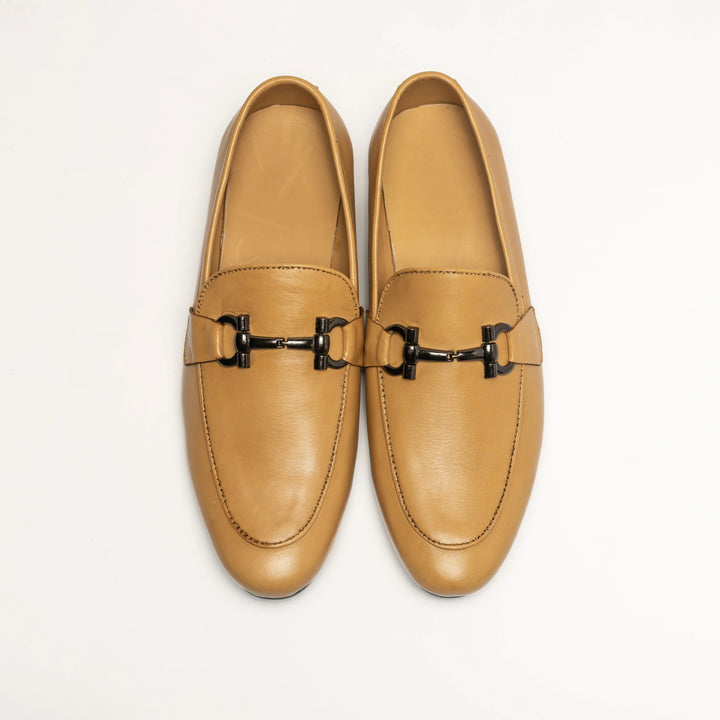 Men's Camel Leather Horsebit Loafers
