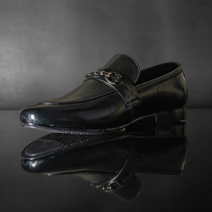 Men's Black Leather Classic Horsebit Loafers