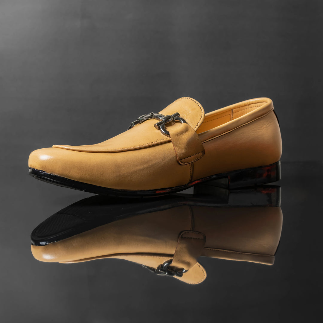 Men's Camel Leather Horsebit Loafers